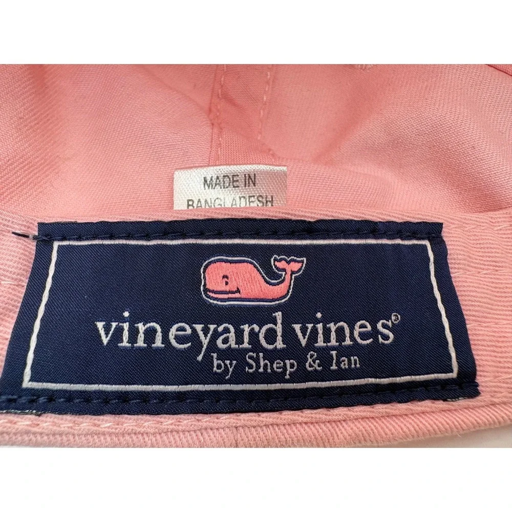 Vineyard Vines‎ Womens Pink Cotton Whale Logo Adjustable Baseball Cap Hat